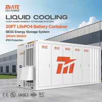 Système de stockage d'énergie industriel MATE BESS, conteneur de batterie LifePO4, réseau hybride, refroidissement liquide, 3MWH 5MWH avec certification UL