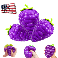 Jouet Squishy Géant en Forme de Raisin Rempli de Farine, Grand Raisin Réaliste à Presser, Jouet Anti-Stress et de Décompression