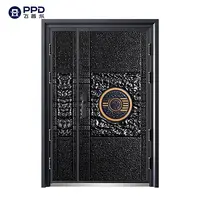 Cast Door Iron Metal Carving Entrance Front Hot Modern Double Security Cast Aluminum Main Door Iron Gate Design