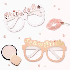 Gafas de Papel para Despedida de Soltera al por Mayor, 10 Unidades, Base Rosa, Lámina Dorada, Accesorios para Fotos, Decoración para Despedida de Soltera, Recuerdo de Boda - Product Image 4