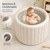 Baignoire gonflable pour bébé avec pompe à air intégrée, chambres à air en PVC isolées et rangement compact pour personnalisation de marque