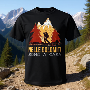 T-shirt de randonnée Dolomites Mountain Adventure, vêtements d'extérieur, chemise noire pour hommes - Product Image 3