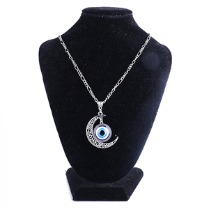 E-bay Best Selling Evil Eyes Moon Pendant for Women Jewelry Silver <strong>Alloy</strong> <strong>Chains</strong> Necklace