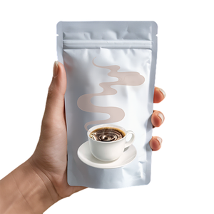 Mini sacchetto compostabile per caffè nero opaco stampato <span class=keywords><strong>sottovuoto</strong></span> sacchetti di fagioli grezzi con valvola di chiusura a Zip in plastica per torte - Product Image 4