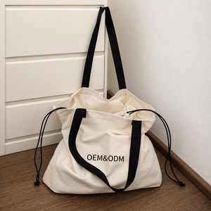 Custom Logo Recycled Thick Cotton Canvas Tote Bag Premium Durable Shopping Tote Bag With Long Handle - Product Image 3