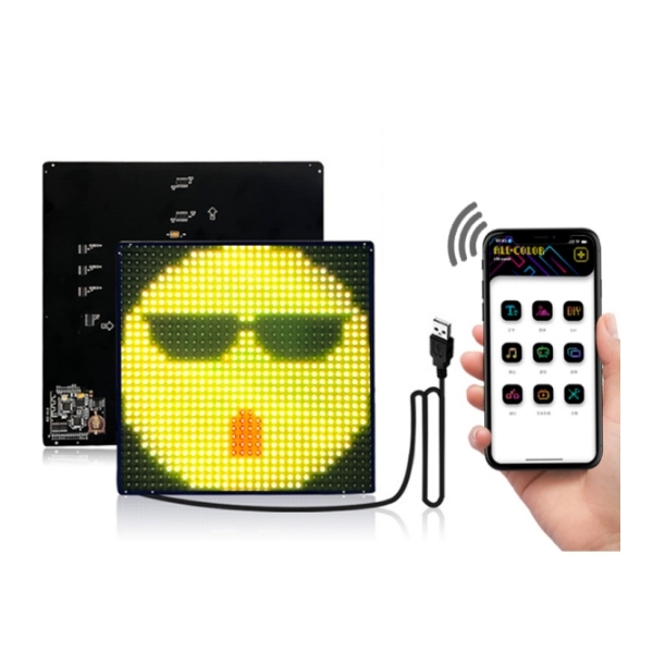 64*64 RGB LED Display Screen DIY Text App Control Bluetooth Connect with USB Charger Digital Signage & Displays