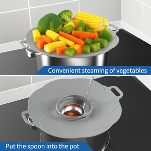 Wellfine Anti-déversement couvercle bouchon casserole pièces d'ustensiles de cuisine couvercle de casserole en silicone - Product Image 2