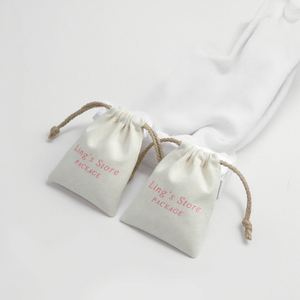 Sacs à cordon en coton personnalisés 8x10 cm, réutilisables, écologiques, pour bijoux, avec logo personnalisé - Product Image 1