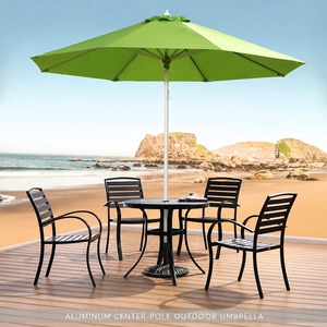 Sombrilla de Patio de 3m con Poste Central de Aluminio, 8 Varillas, Poliéster 210T, Protección Solar <span class=keywords><strong>para</strong></span> Restaurante, Jardín, Terraza - Product Image 1