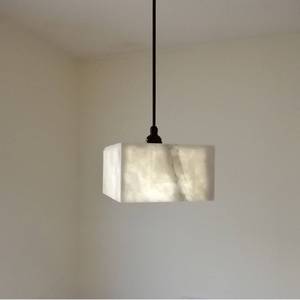 Luminaire suspendu rectangulaire minimaliste en marbre, éclairage LED pour la maison, chambre à coucher, bureau, salle à manger, lampe de plafond - Product Image 1