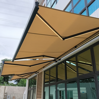 Auvent de porte et fenêtre rétractable et pliable en alliage d'aluminium mural, design moderne et luxueux, télécommande, protection UV