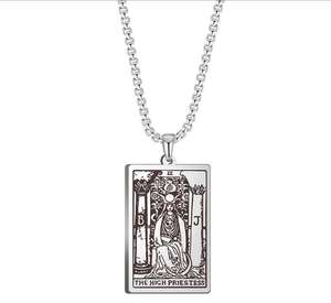 Collar de cartas de Tarot Rider Waite personalizado, de acero inoxidable de Arcania amuleto, tarjetas de Tarot - Product Image 6