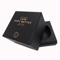 Conception de luxe personnalisée Emballage de produit cosmétique Boîtes en papier d'emballage de pot de bougie en beurre corporel Boîte cadeau en papier feuille d'or rose