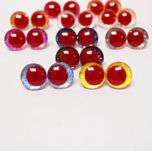 Ojos de seguridad 3D con purpurina roja para tejer a ganchillo con arandelas - Product Image 5