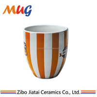 Tasse de tambour imprimée en céramique émaillée personnalisée personnalisé grès grande taille décalcomanie tasse usine bon prix