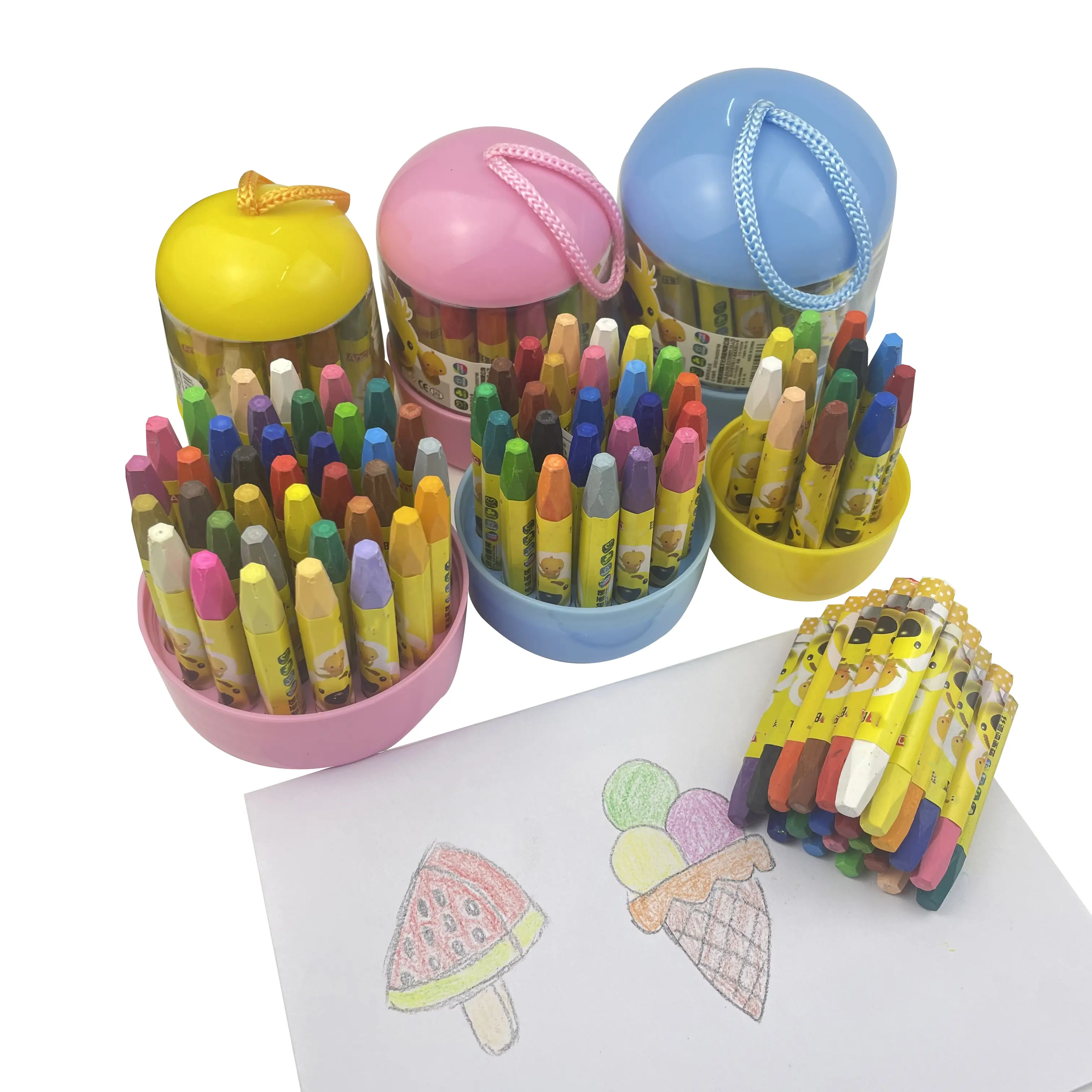 Нетоксичный многоцветный гигантский восковой мелок для рисования, Набор цветных мелков для детей