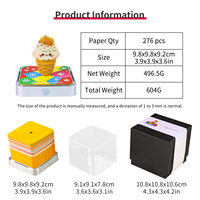 Calendrier 3D en papier en forme de crème glacée, modèle découpé au laser à 276 couches, détachable, avec lumière tactile Kawaii, pour affichage de Noël sur bureau et bloc-notes
