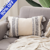 Vente chaude macramé housse de coussin à la main housse de coussin glands lit canapé canapé voiture décor à la maison Boho taie d'oreiller