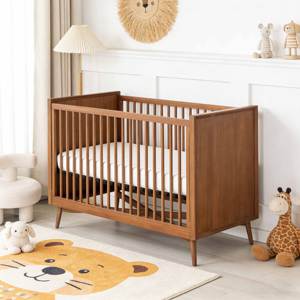 Cuna convertible para bebé, tamaño completo, con 3 posiciones ajustables para el colchón, de madera no tóxica, segura para bebés, venta al por mayor. - Product Image 1