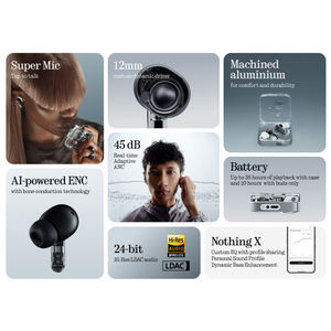 หูฟังไร้สาย Original Nothing Ear (3) TWS พร้อมระบบตัดเสียงรบกวน ANC มาตรฐาน IP54 แบตเตอรี่ใช้งานได้ยาวนาน - Product Image 2