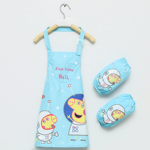 Pintura transpirable para niños, arte para niños, cocina acogedora, patrón de animales, babero, delantal para limpiar mangas de velcro - Product Image 5