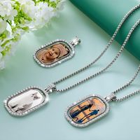 Collier pendentif ovale tendance, cadeau personnalisé, supports vierges pour sublimation, collier en strass fin pour impression par transfert thermique