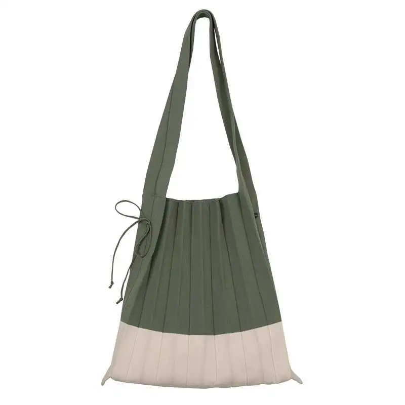 Hot Bán Bán Buôn Hàn Quốc Pleated Có Thể Gập Lại Của Phụ Nữ Vai Túi Giản Dị Hàng Ngày Dệt Kim Crochet Tote Túi Mua Sắm