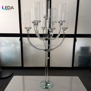 Candelabro LEDA de 9 Brazos con Cristales Transparentes, Decoración Elegante para Mesa en Eventos y Fiestas de San Valentín - Product Image 3