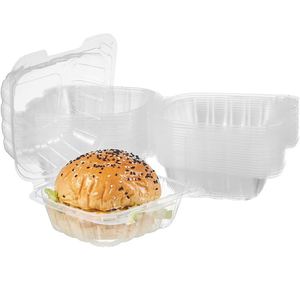 Boîte à lunch jetable transparente en PP à charnière, conteneur alimentaire portable en plastique pour hamburger - Product Image 1