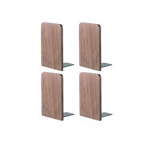 Juego de 4 sujetalibros de forma personalizada, de madera y metal, para oficina, escuela, hogar, a un precio asequible. - Product Image 1