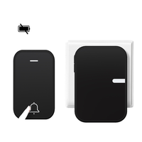 Sonnette sans fil en plastique ABS pour Royaume-Uni / États-Unis / UE, alimentée par prise, sonnette cinétique pour appartement, maison, hôtel