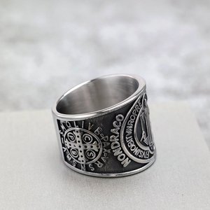 yunnique Stainless Steel Men's <b>Ring</b> Cross Design Hip Hop Style Gift Jewelry <b>Silver</b> Gold Color - Product Image 2