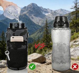 Botella de agua para gimnasio sin BPA con pajita, tapa de plástico 2 en 1, capacidad de 1 galón, botella motivacional para beber - Product Image 4