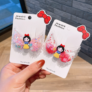 Forcina per capelli con sabbie mobili per cartoni animati per bambini <span class=keywords><strong>ali</strong></span> d'<span class=keywords><strong>angelo</strong></span> fermagli per capelli con Glitter per bambini per accessori per capelli per bambini - Product Image 3