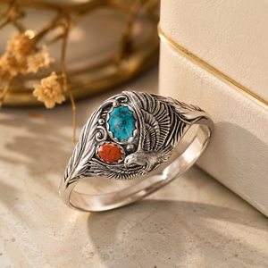 Anello con piuma d'aquila intagliata, stile vintage, anello di tendenza, accessorio per dito dal design etnico - Product Image 6
