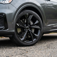 Nouvelle jante en alliage forgé noir brillant à 5 branches, découpe en maille, concave profond, 25 mm, légère, personnalisée pour la modification de voitures de sport