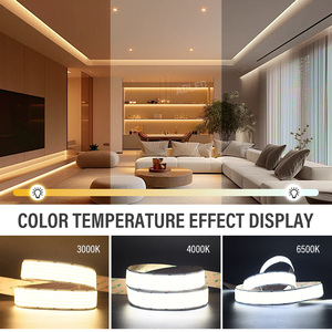 Ul được liệt kê 1600chip 30 mét COB <span class=keywords><strong>LED</strong></span> Strip 24V 3000K công suất cao 40 Wát 5 m/cuộn cuttable siêu dày đặc ấm trắng fita <span class=keywords><strong>LED</strong></span> COB - Product Image 5