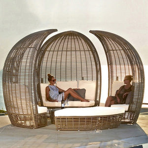 Meubles de jardin en rotin portables pour l'extérieur, lit de repos <span class=keywords><strong>et</strong></span> chaises longues pour la cour, le parc ou le jardin d'<span class=keywords><strong>h</strong></span>ôtel - Product Image 3