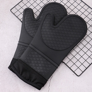 Juego de Guantes de Silicona Resistentes al Calor para Horno, Forro de Poliéster Suave, Impermeables, Largos, Flexibles y Gruesos para Cocinar - Product Image 6