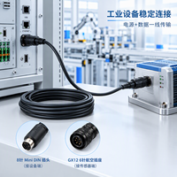 Câble d'alimentation et de données USB 3.0 avec connecteur Mini DIN 8 broches vers connecteur aviation 6 broches