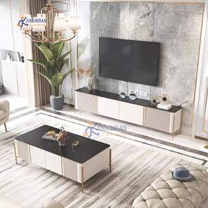 Новейший Дизайн Роскошный ТВ шкаф белый ТВ закрытый шкаф Телескопический 140 см ТВ шкаф - Product Image 4