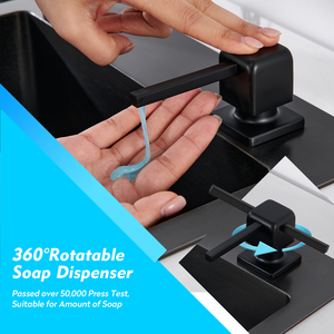 Nouveau distributeur de savon noir en acier inoxydable grande capacité avec plaque graphique technique, certifié CUPC, en promotion - Product Image 2