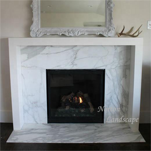 Moderne Europese Luxe Calacatta Altviool Marmeren Open Haard Schoorsteenmantel Binnenshuis Gebruik Natuurlijke Uitgehouwen Steen Surround Eenvoudig Interieur - Product Image 2