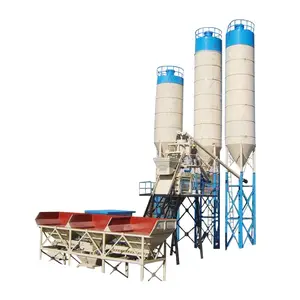 Wet Mixer Beton Batch Tanaman 50m3/H HZS50 Beton Batching Plant