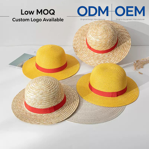 Sombrero de Paja Ecológico Amarillo <span class=keywords><strong>con</strong></span> Cinta para Cosplay de Anime, <span class=keywords><strong>Gorra</strong></span> Parasol para Playa, Viajes al Aire Libre y Uso Casual - Product Image 1