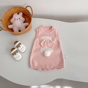 Combinaisons pour bébés Spring Sisters, robes pour enfants en tricot 3D avec motif de lapin, combinaisons douces pour bébés, vêtements pour bébés - Product Image 4