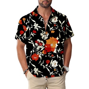 Beach Summer Wedding Mandarin Collar Anti-UV Anti-Pilling Button <b>Down</b> Twill Mens Casual Stylish Hawaiian Shirt Sleeveless - Product Image 4