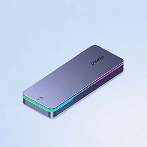 Boîtier SSD M.2 UGREEN CM777 RGB 20 Gbps USB3.2 Gen2 NVMe & SATA double protocole en aluminium pour disque dur externe - Product Image 1