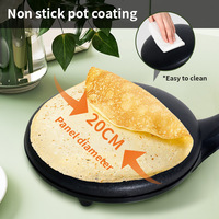 Crêpière Électrique, Machine à Pizza pour le Petit-Déjeuner, Plaque de Cuisson Antiadhésive pour Pancakes et Gâteaux, Outil de Cuisson pour Rouleaux de Printemps Chinois