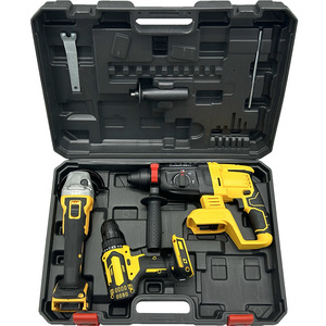 Ananke Tools – Kit industriel sans fil 4 pièces : Perceuse à percussion sans balais, Clé à chocs, Meuleuse d'angle, 220V, Bleu+Noir - Product Image 5
